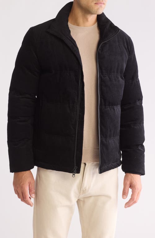 Slate & Stone Corduroy Padded Puffer Jacket In Black