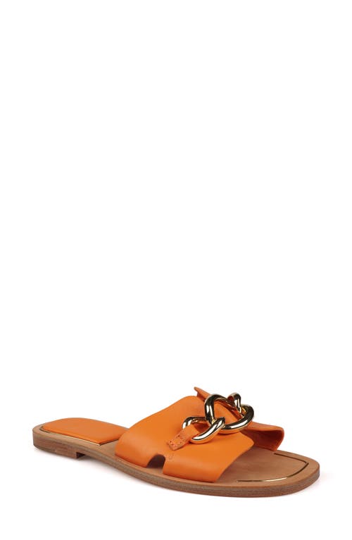 Nelissa Slide Sandal in Orange Lth