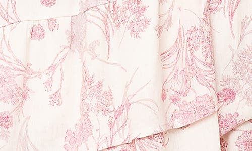 Shop Gibsonlook Ruffles For Days Floral Wrap Minidress In Ivory Rose Floral Print