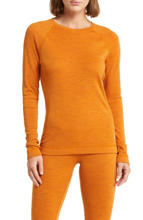 Classic Thermal Long Sleeve Merino Wool Base Layer T-Shirt in Marmalade Heather