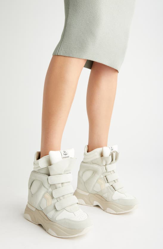 Shop Isabel Marant Balskee Hidden Wedge High Top Sneaker In White