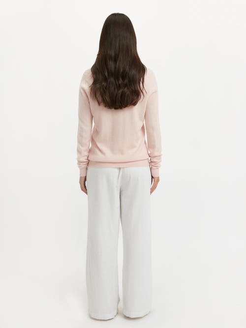 Shop Gobi Cashmere Crew Neck Sweater In Rosewater