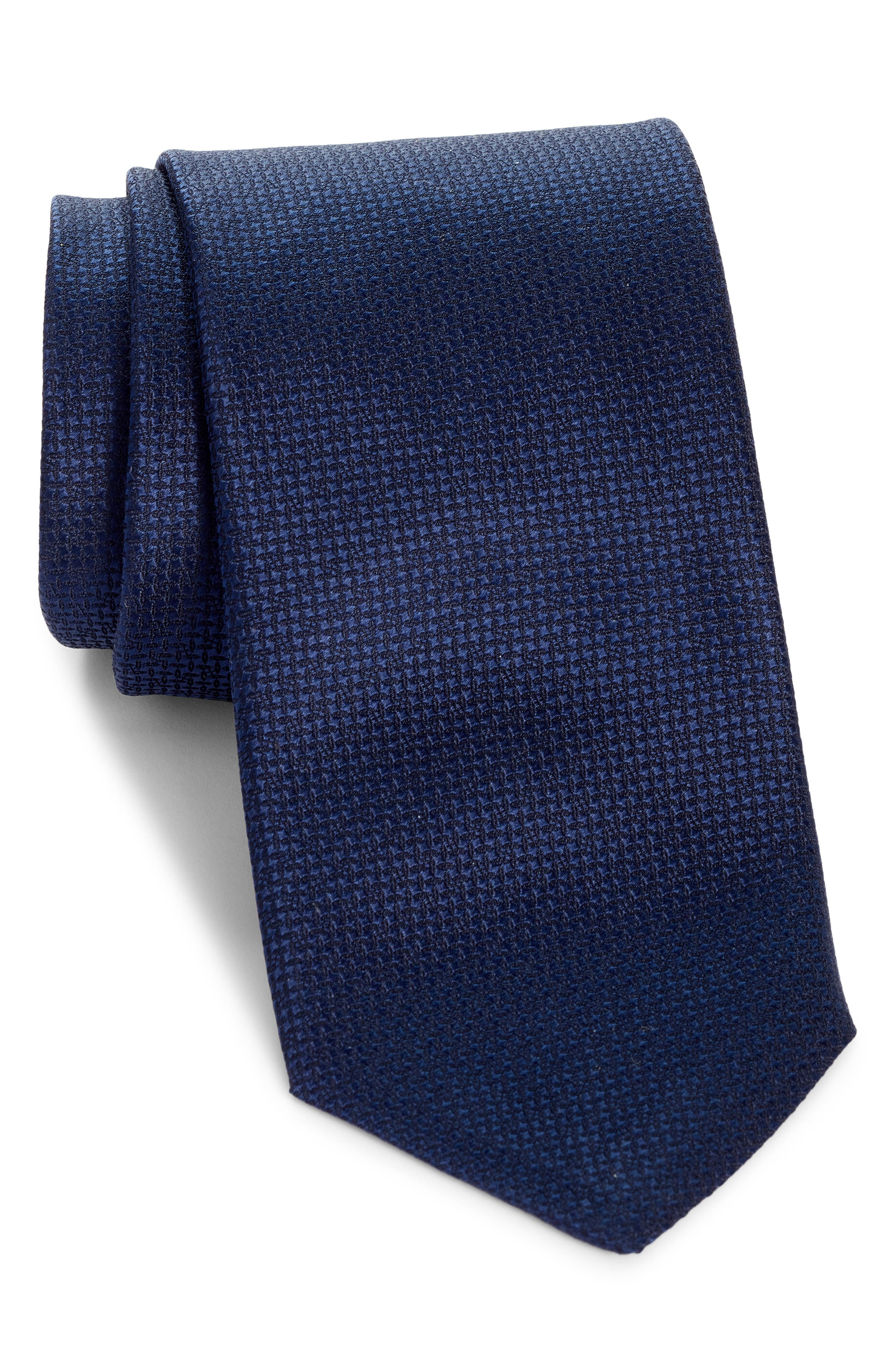 Woven 100% Pure Silk Neck Tie  with Olive and Royal Blue Diagonal Stripes 