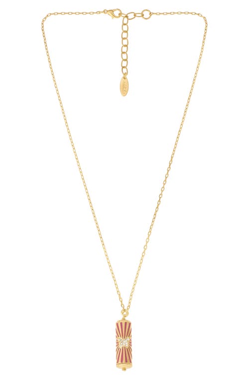 Ettika Butterfly Cylinder Pendant Necklace in Gold