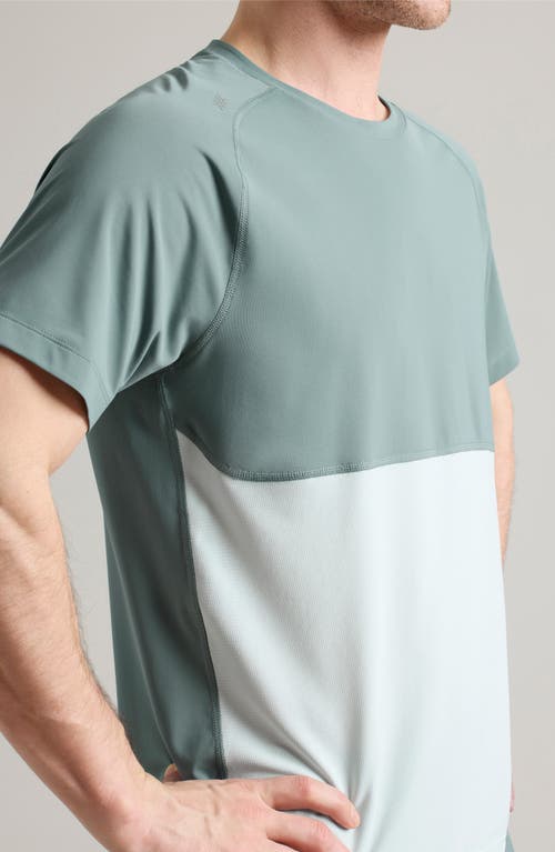 Shop Rhone Extra Mile Performance T-shirt In Sea Green/sea Glass Blue