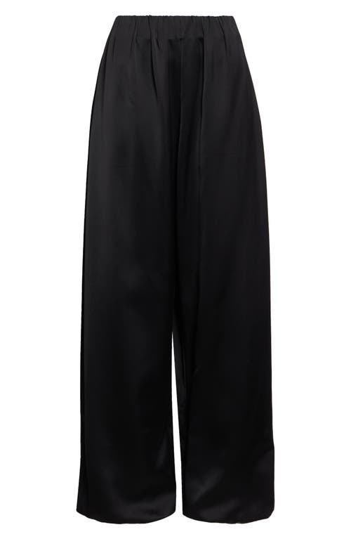 Shop Fforme Dayne Oversize Cotton Sateen Pull-on Pants In Black