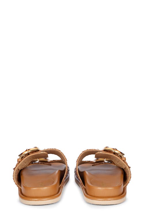 Saint G Venice Woven Slide Sandal In Cuoio