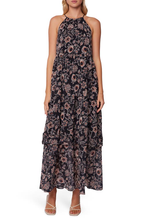 Lost + Wander Eclipse of the Heart Floral Maxi Dress in Black Cream Floral