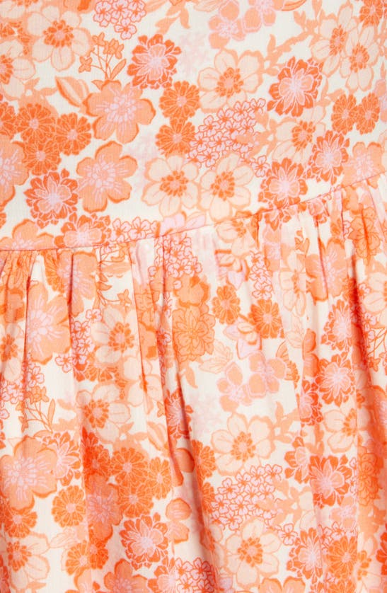 Bp. Floral Print Fit & Flare Minidress In Ivory- Coral Tarry Floral