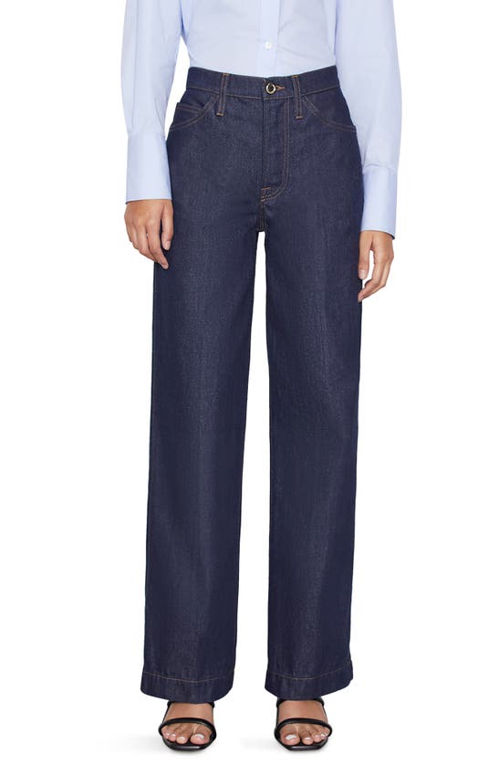 Frame High-rise Wide-leg Cropped Jeans In Rinse