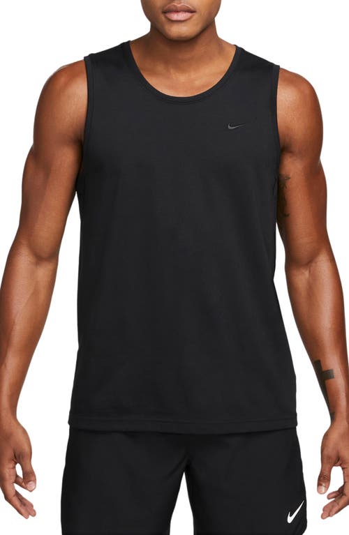 Nike Primary Logo-embroidered Dri-fit Tank Top In Black/black