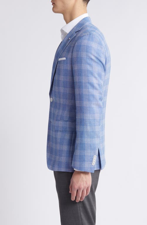 Shop Hugo Boss Boss Hutson Check Wool & Cotton Blend Sport Coat In Medium Blue