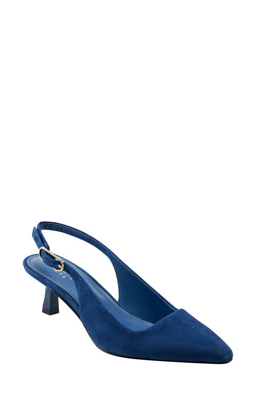 Shop Marc Fisher Ltd Kory Pointed Toe Kitten Heel Pump In Dark Blue