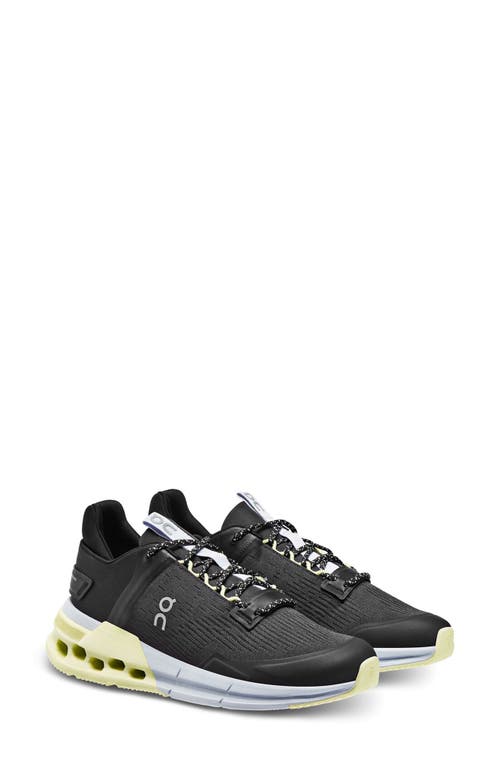 On Cloudnova Flux Sneaker in Black/Hay