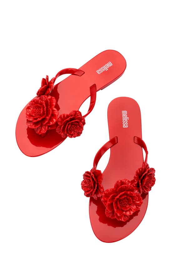 Shop Melissa Harmonic Springtime Flip Flop In Red