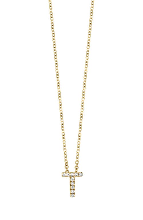 Bony Levy 18k Gold Pavé Diamond Initial Pendant Necklace In 18k Yellow Gold - T