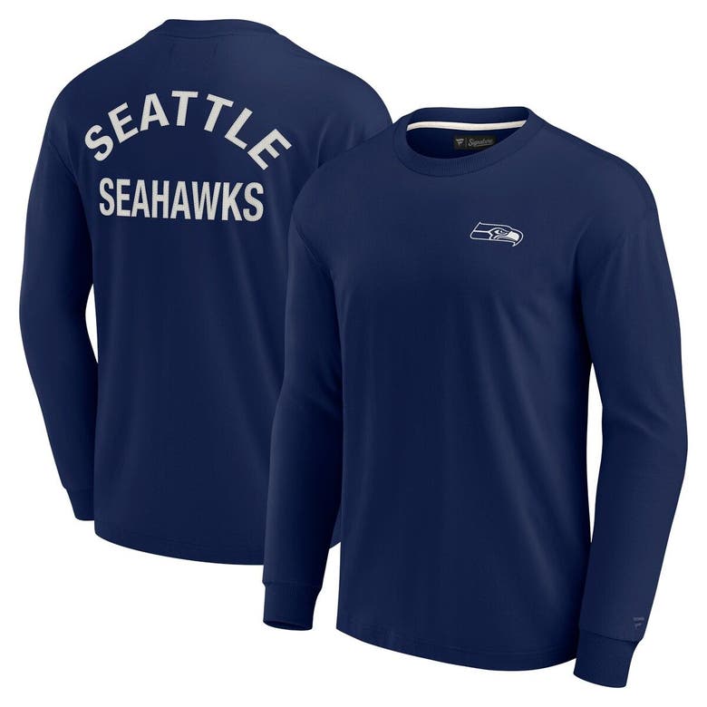 Shop Fanatics Signature Unisex  Navy Seattle Seahawks Elements Super Soft Long Sleeve T-shirt