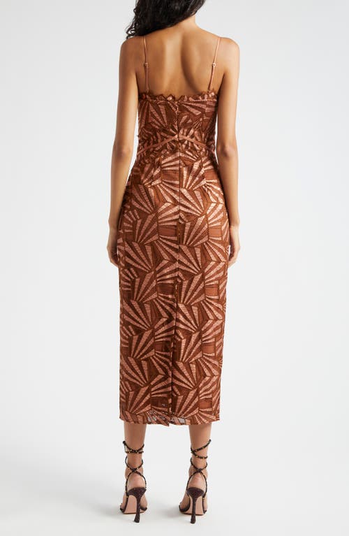 Shop Ramy Brook Nonie Metallic Lace Dress In Bronze Lace