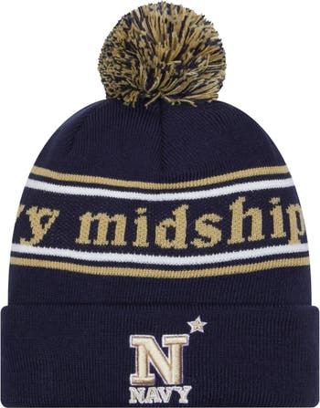 New England Patriots New Era 2023 Navy Sideline Cuffed Knit Hat with Pom