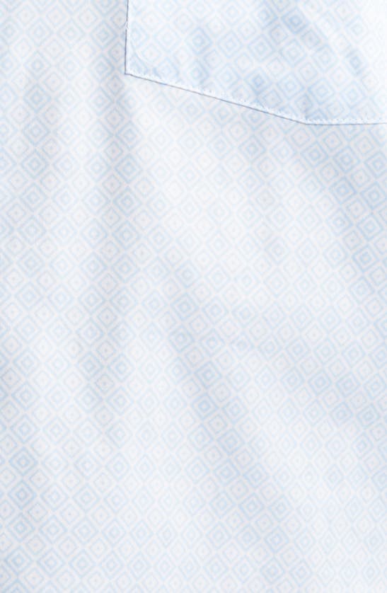 Johnston & Murphy Diamond Print Cotton Button-up Shirt In Blue