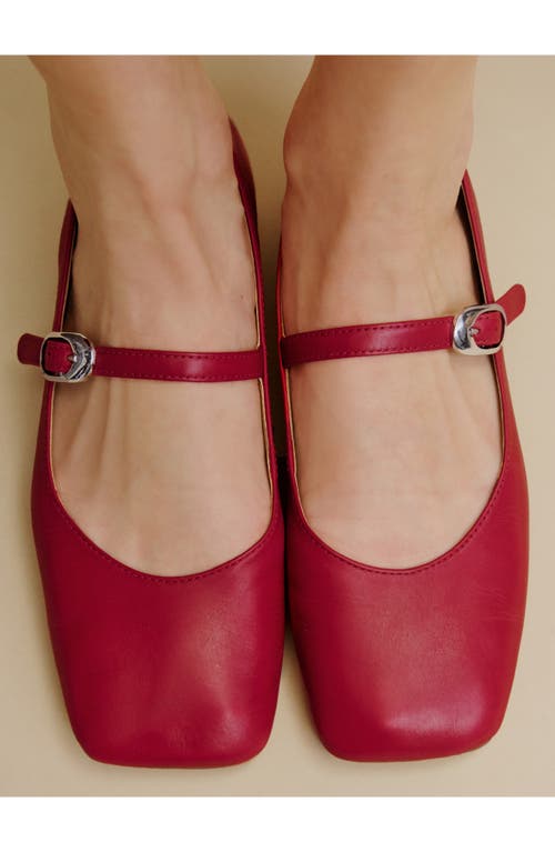 Reformation Exclusive Bethany Mesh Ballet Flats Lipstick Mesh In Scarlet