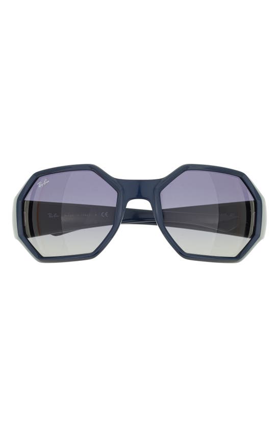 Ray Ban 59mm Octagon Sunglasses In Blue / Light Grey