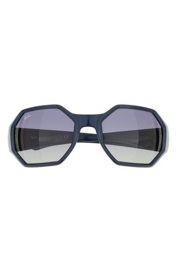Shop Ray Ban Ray-ban 59mm Octagon Sunglasses In Blue/light Grey