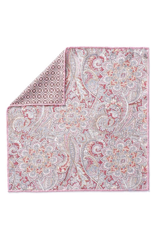 Oliver Reversible Silk Pocket Square in Pink