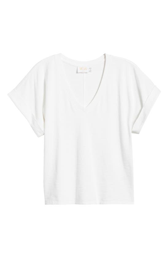 Shop Nation Ltd Stevie Cuffed T-shirt In Optic White
