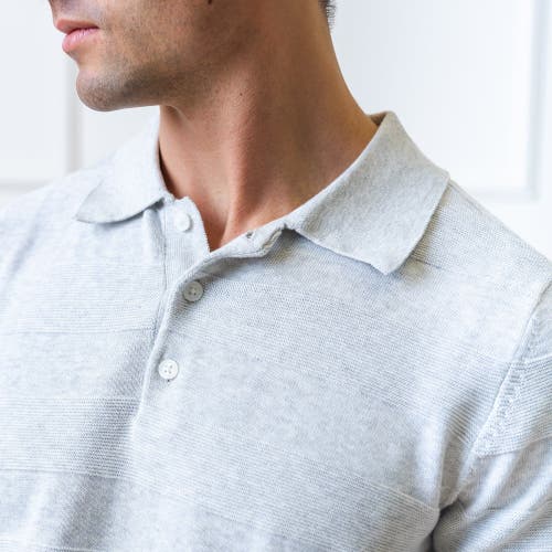 Shop Hope & Henry Mens' Short Sleeve Sweater Polo In Grey