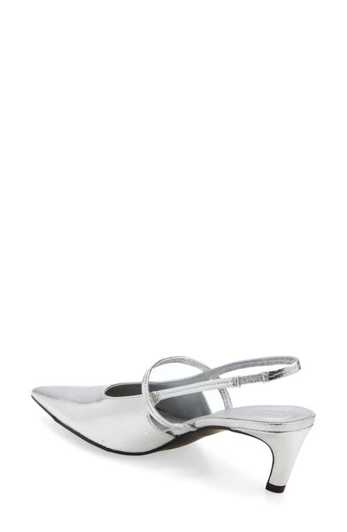 Shop Open Edit Sophia Pointed Toe Slingback Pump In Silver Metallic