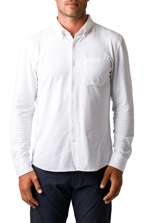 X Performance Cotton Blend Button-Down Shirt in White