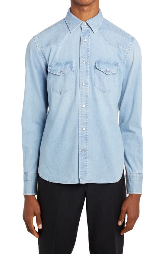 TOM FORD SLIM FIT COTTON DENIM WESTERN SHIRT