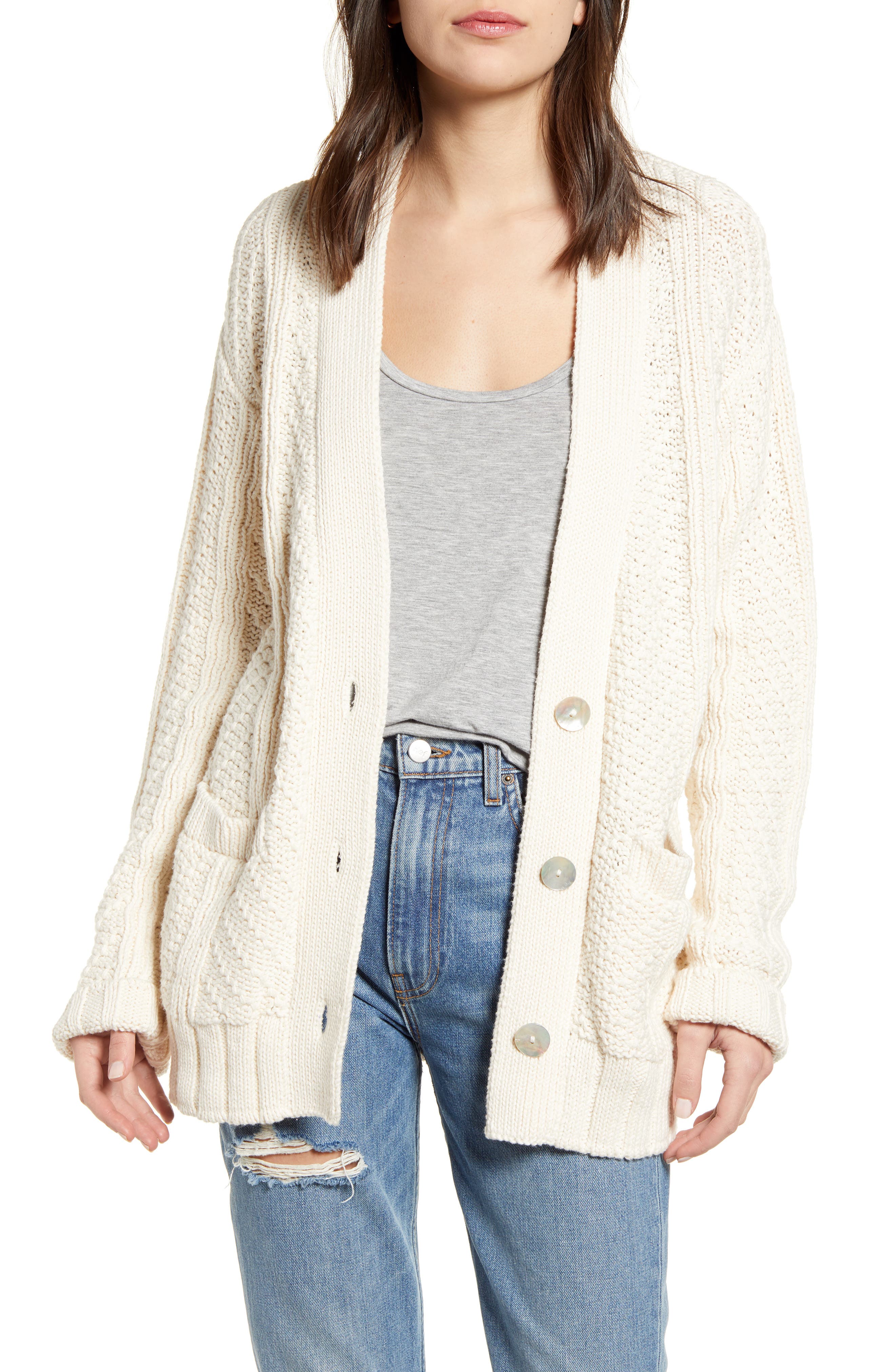 cream slouchy cardigan
