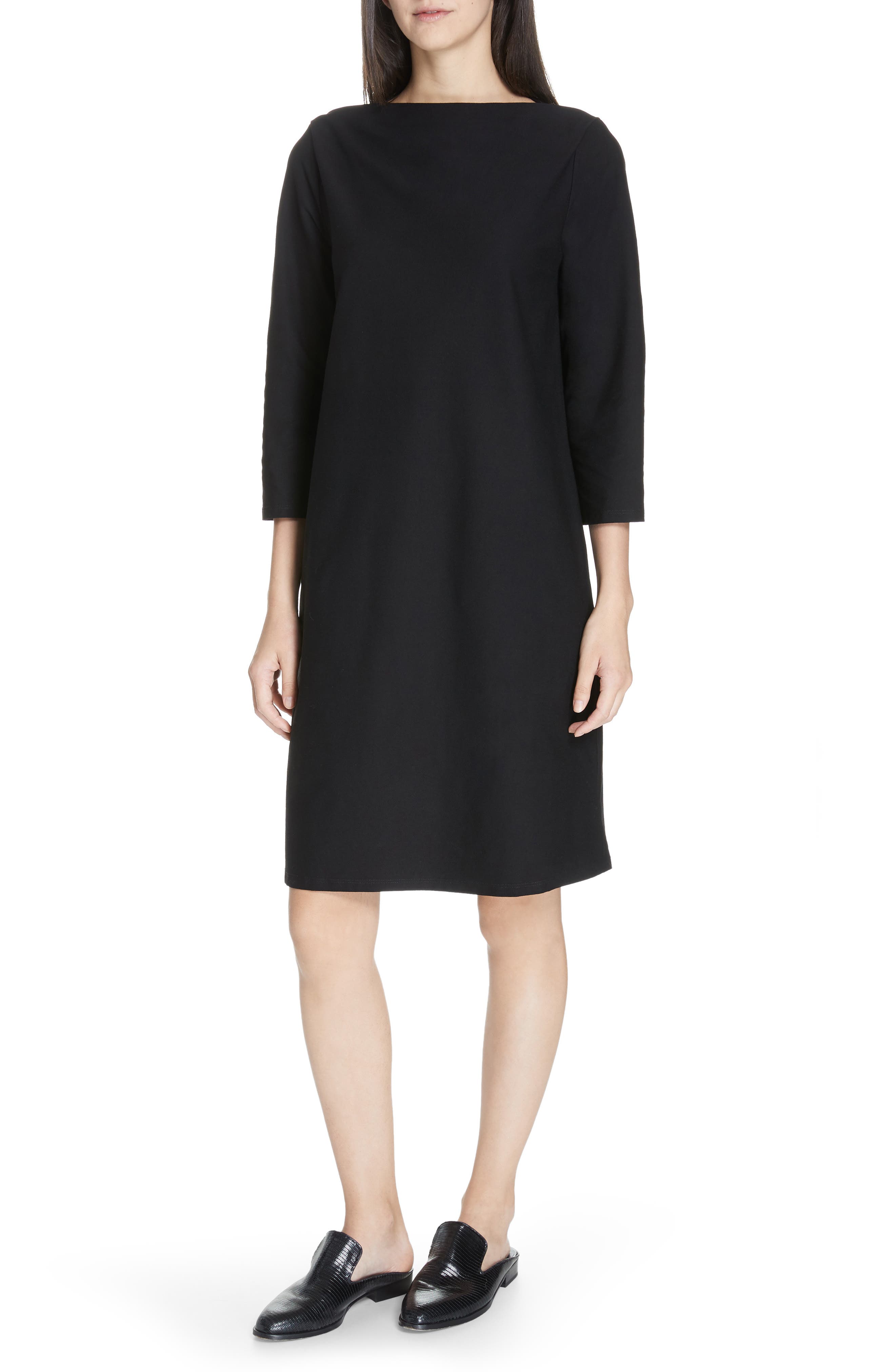 Eileen Fisher Bateau Neck Shift Dress (Regular & Plus Size) | Nordstrom