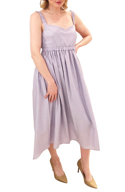Emilia George Isabella Smocked Maternity Maxi Dress in Purple