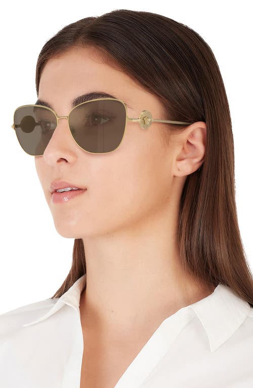 Shop Versace 60mm Round Sunglasses In Gold