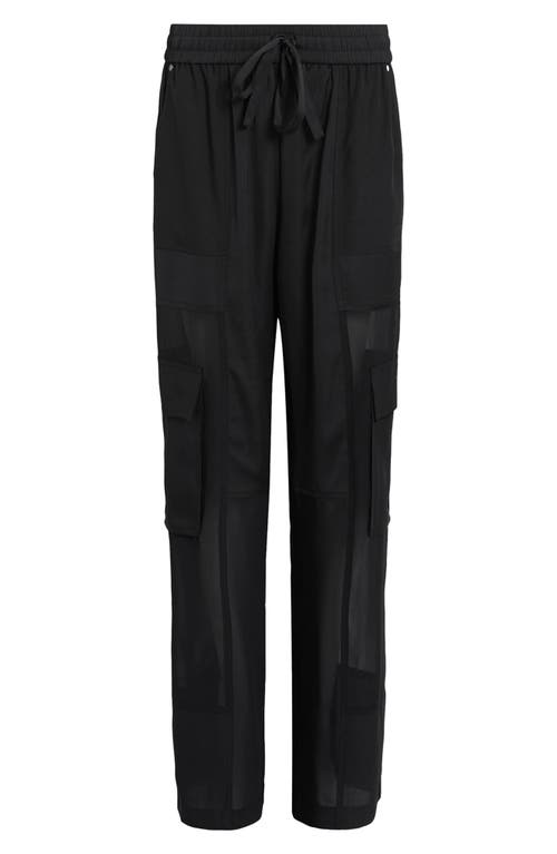 Shop Allsaints Jody Mesh Cargo Pants In Black