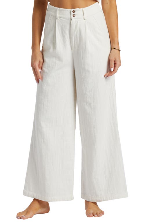 Tailor Made Wide Leg Cotton Pants in Salt Crystal