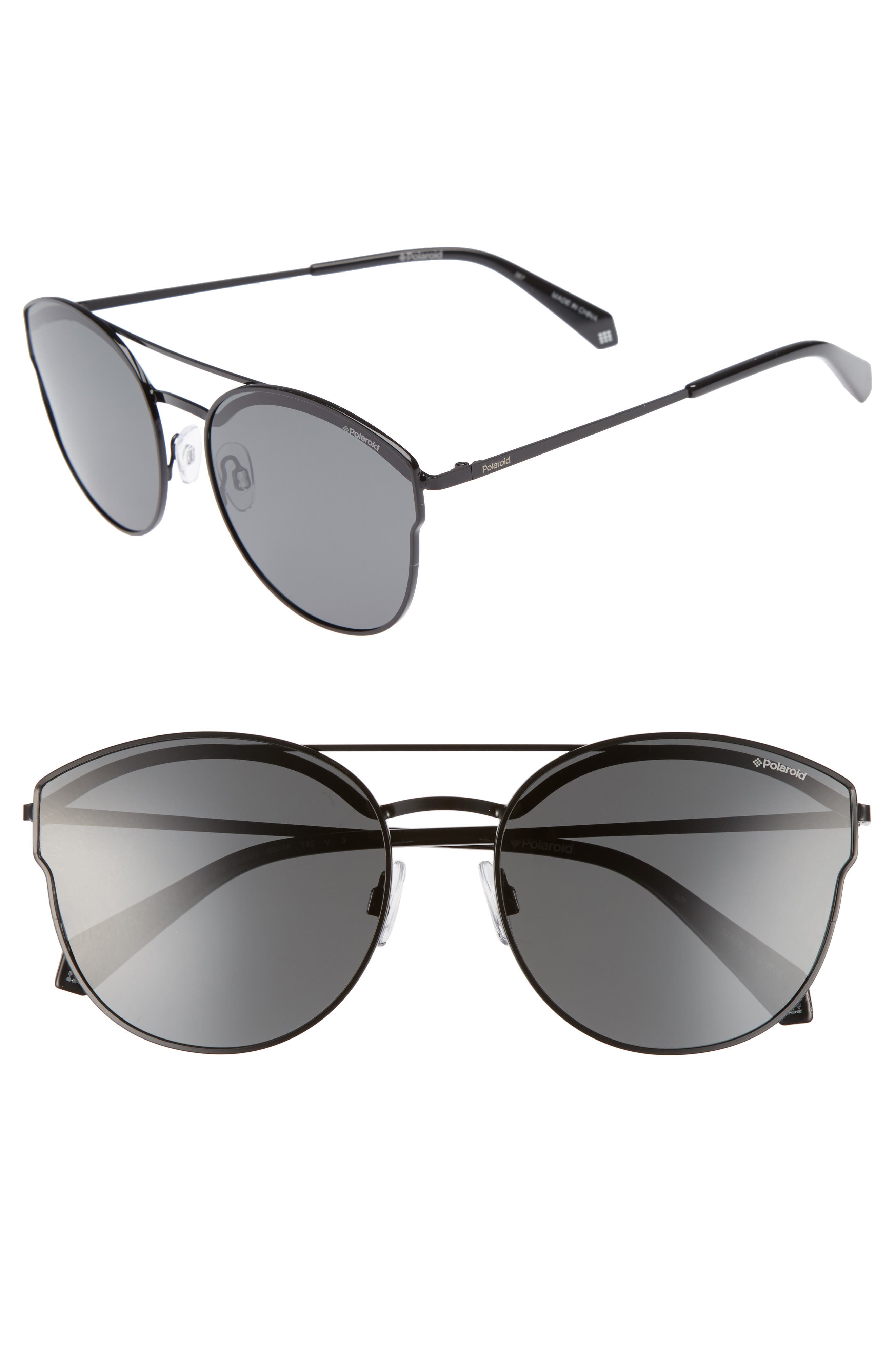 Polaroid 60mm Polarized Round Aviator Sunglasses Nordstrom