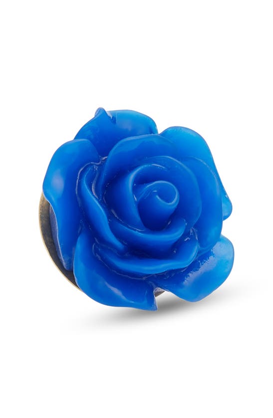 Shop Clifton Wilson Floral Lapel Pin In Royal Blue
