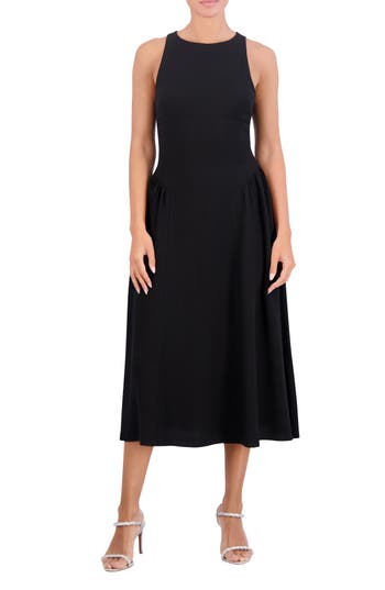 Shop Bcbg New York Fit & Flare Midi Dress In Black Onyx