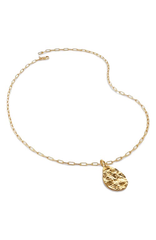 Monica Vinader Capri Teardrop Pendant Necklace In 18ct Gold Vermeil