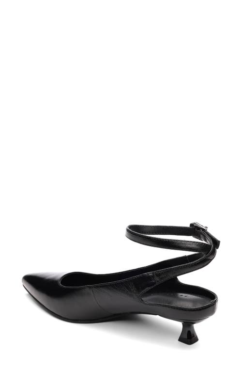 Sanctuary Magic Ankle Strap Pointed Toe Kitten Heel Pump In Black