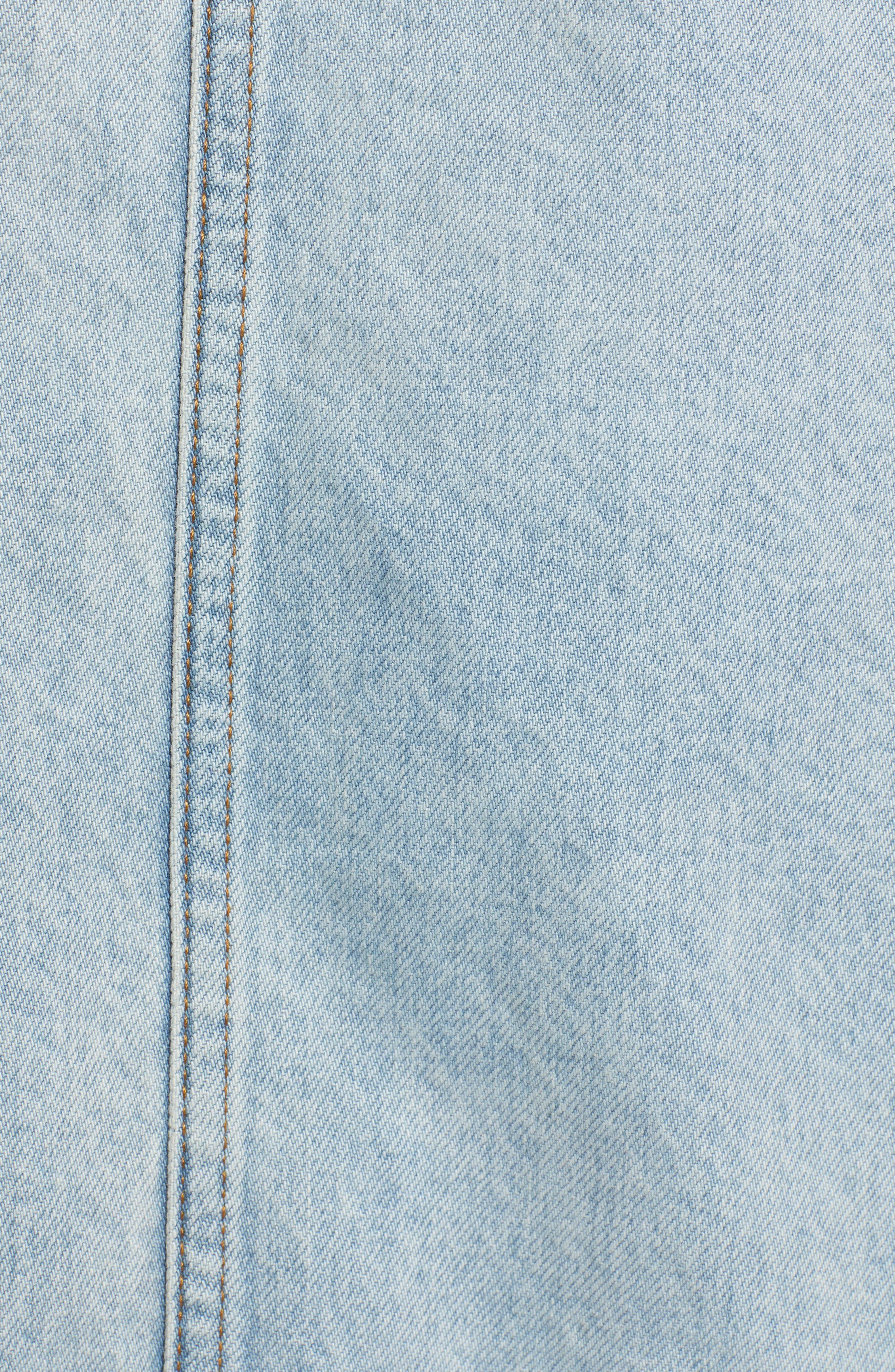 something navy denim jacket