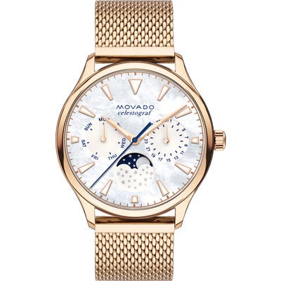 Movado Heritage Multifunction Mesh Band Watch,