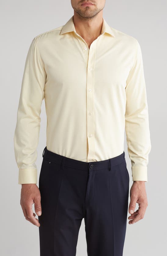 Shop Tom Baine Slim Fit Performance Stretch Button-up Shirt In Yellow