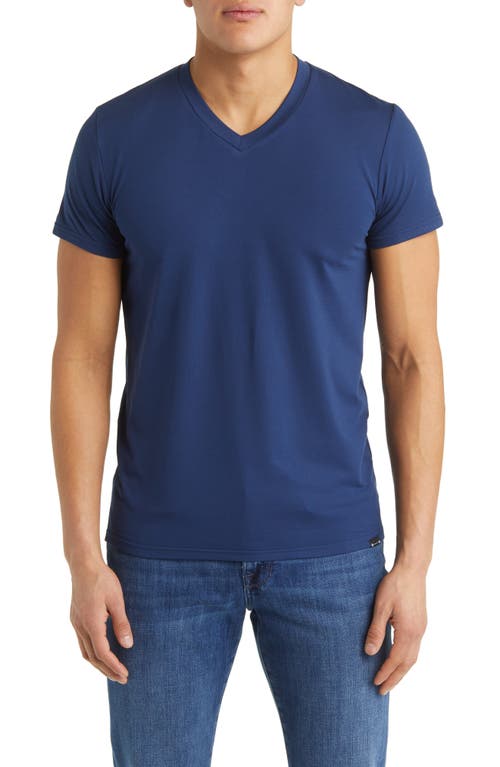 Barbell Apparel Havok V-Neck T-Shirt in Cadet Blue