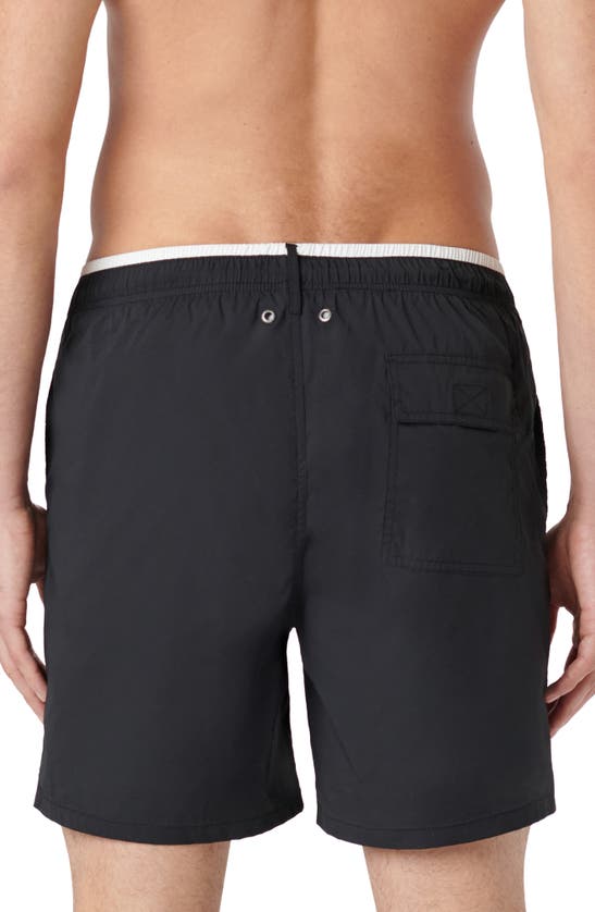 Shop Bugatchi Quinn Swim Trunks In Black