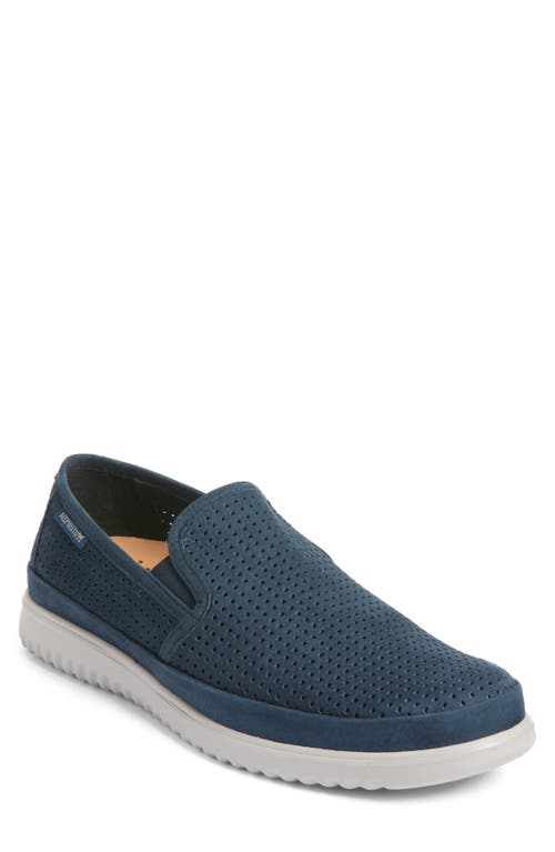 Tiago Perforated Loafer in Navy Nubuck